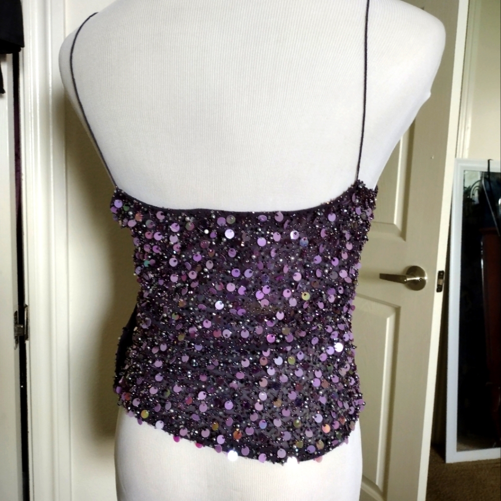 Linda Allard Ellen Tracy Beautifully Beaded Evening Top - Picture 3 of 3